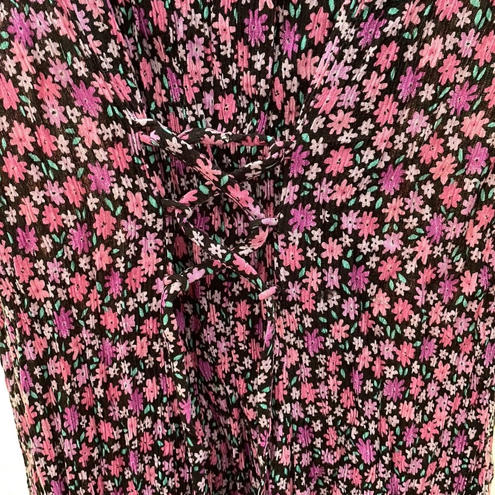 Fashion Bug 16 super cute black dress attached floral cover mini pink flowers - Picture 7 of 9